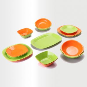 Dinnerware Set - Lime & Orange