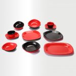 Dinnerware Set - Red & Black