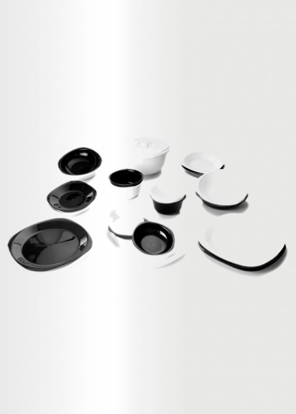 Dinnerware Set – White & Black