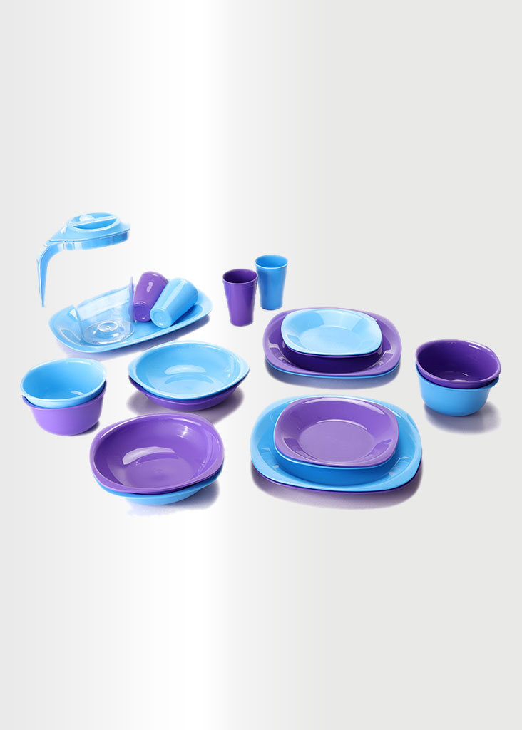 Dinnerware Set - Azure & Violet