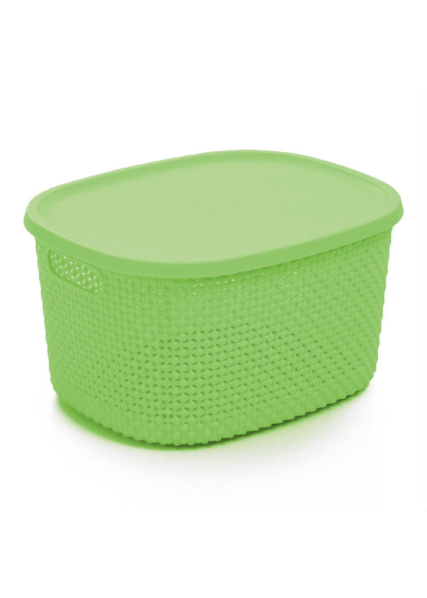 Basket W Cover Large Lime S1